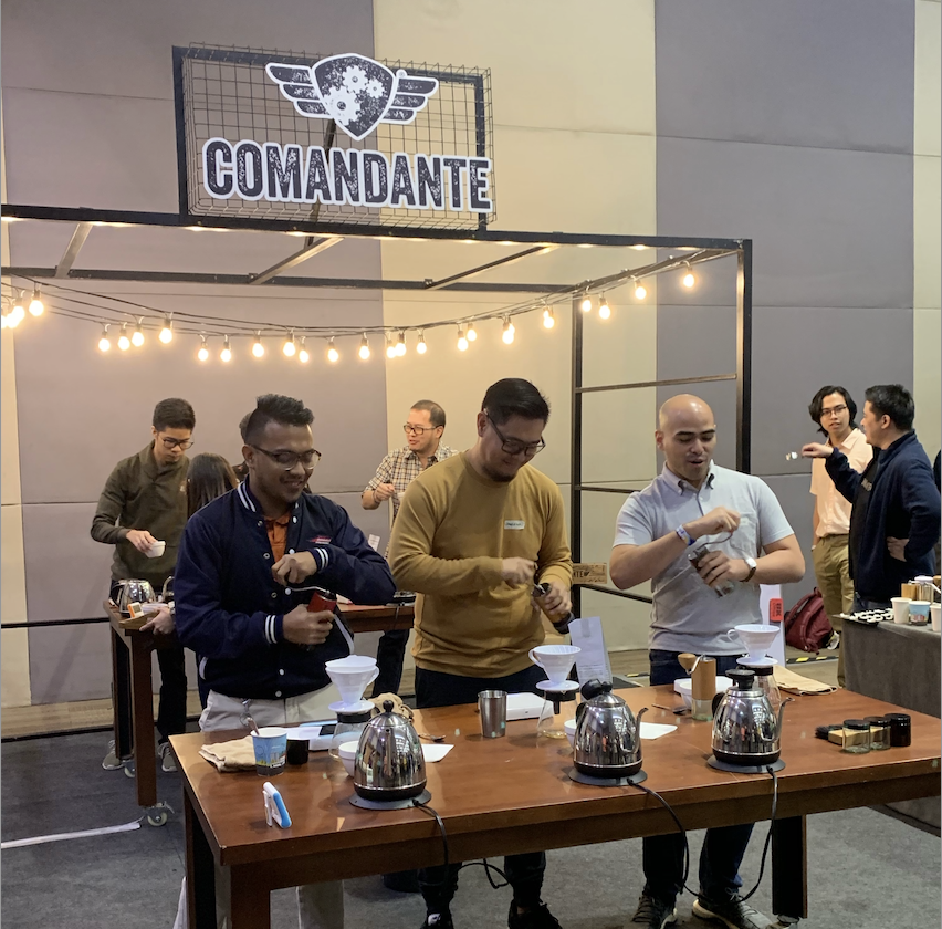 The comandante cup 2023. Competitors used a specified pour-over brewing method chosen by the organizers