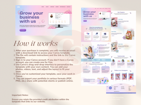 BINI Inspired Canva Portfolio Website Template - Image 3