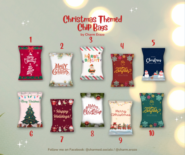 Canva Christmas Chip Bag Template Bundle