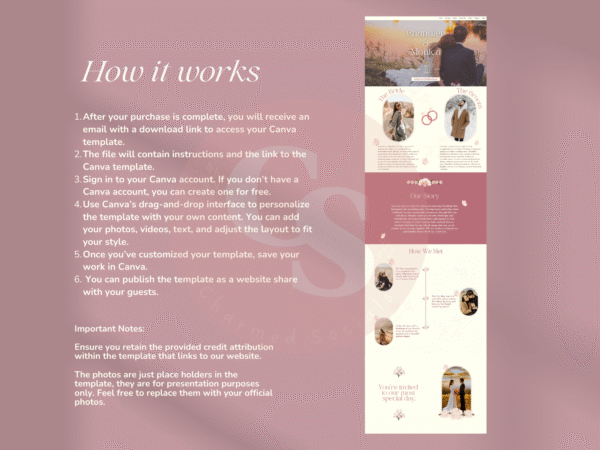 Romantic Blush - Canva Wedding Website Template - Image 3