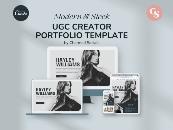 UGC Creator Canva Portfolio Template - Modern & Sleek