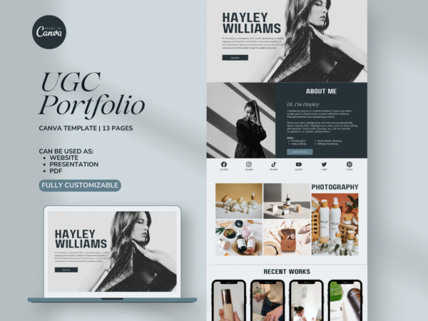 UGC Creator Canva Portfolio Template - Modern & Sleek - Image 2